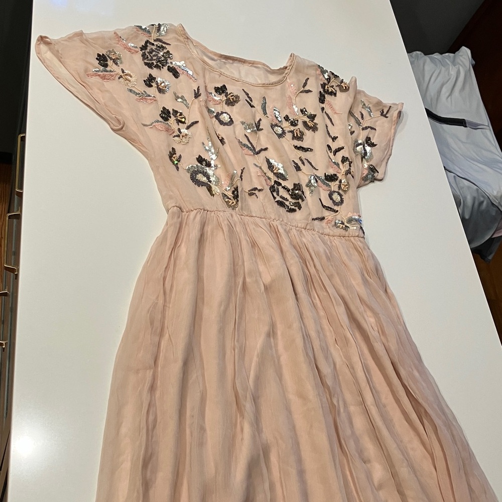 Embellished Blush Pink Party Dress